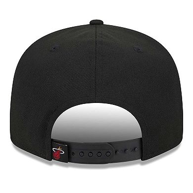 Men's New Era Black Miami Heat Side Logo 9FIFTY Snapback Hat