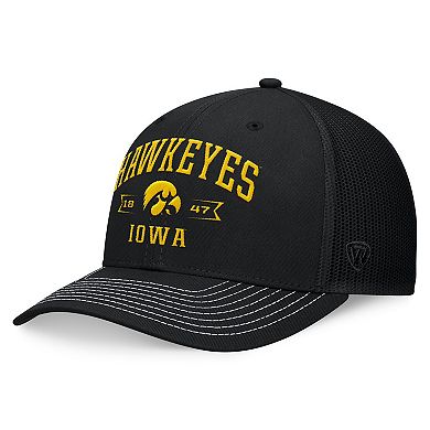 Men's Top of the World Black Iowa Hawkeyes Carson Trucker Adjustable Hat