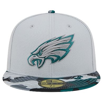 Men's New Era Gray Philadelphia Eagles Active Camo 59FIFTY Fitted Hat