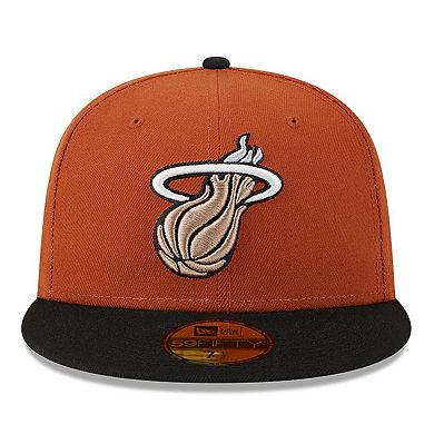 Men's New Era Rust/Black Miami Heat Two-Tone 59FIFTY Fitted Hat