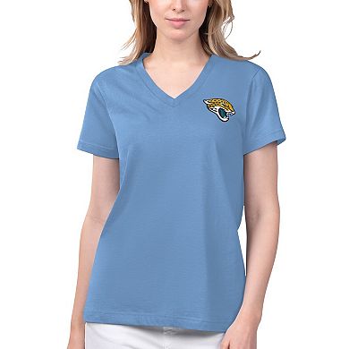 Women's Margaritaville Blue Jacksonville Jaguars Game Time V-Neck T-Shirt