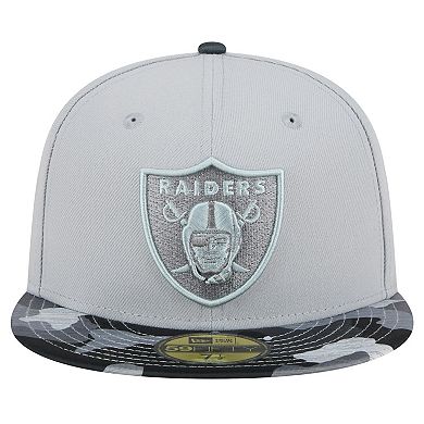 Men's New Era Gray Las Vegas Raiders Active Camo 59FIFTY Fitted Hat