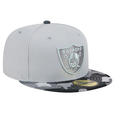 Men's New Era Gray Las Vegas Raiders Active Camo 59FIFTY Fitted Hat