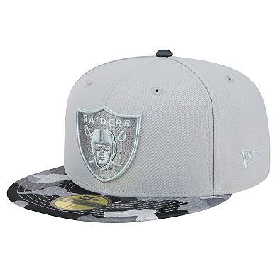 Men's New Era Gray Las Vegas Raiders Active Camo 59FIFTY Fitted Hat