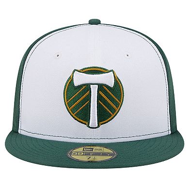 Men's New Era White/Green Portland Timbers 2024 Kick Off Collection 59FIFTY Fitted Hat