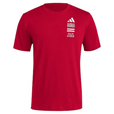 Men's adidas Scarlet Nebraska Huskers Reverse Retro Baseball 2 Hit T-Shirt