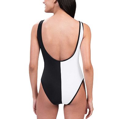 Women's G-III 4Her by Carl Banks Black/White Los Angeles Rams Last Stand One-Piece Swimsuit