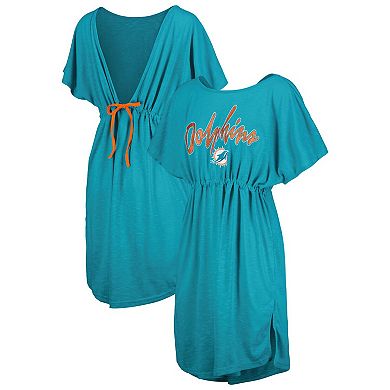 Women's G-III 4Her by Carl Banks Aqua Miami Dolphins Versus Swim Cover-Up