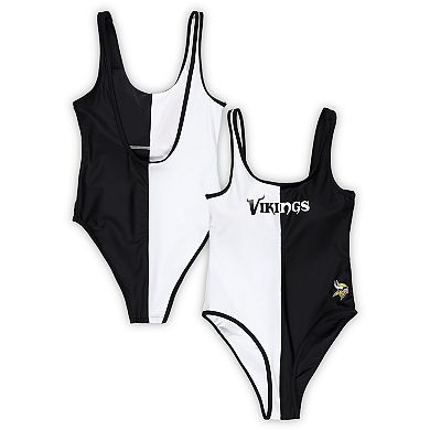 Women's G-III 4Her by Carl Banks Black/White Minnesota Vikings Last Stand One-Piece Swimsuit