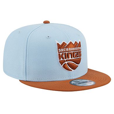 Men's New Era Light Blue/Brown Sacramento Kings 2-Tone Color Pack 9FIFTY Snapback Hat