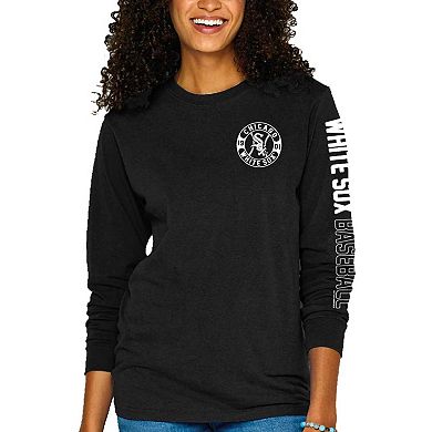 Women's Soft as a Grape Black Chicago White Sox Pigment-Dyed Long Sleeve T-Shirt