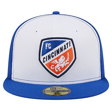 Men's New Era White/Blue FC Cincinnati 2024 Kick Off Collection 59FIFTY Fitted Hat