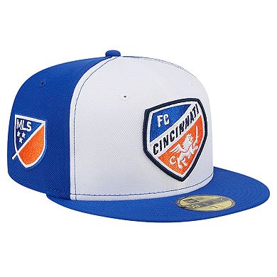 Men's New Era White/Blue FC Cincinnati 2024 Kick Off Collection 59FIFTY Fitted Hat