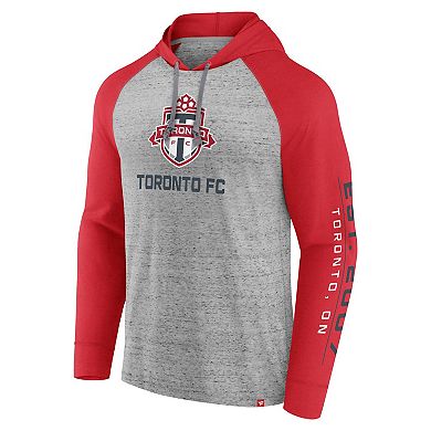 Men's Fanatics Branded Steel Toronto FC Deflection Raglan Pullover Hoodie
