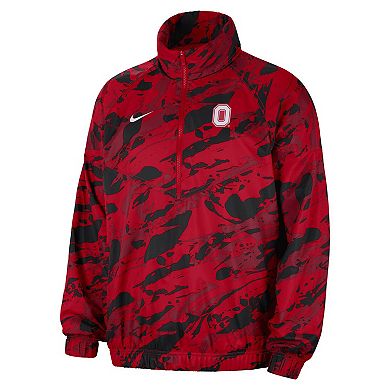 Men's Nike  Scarlet Ohio State Buckeyes Anorak Half-Zip Jacket