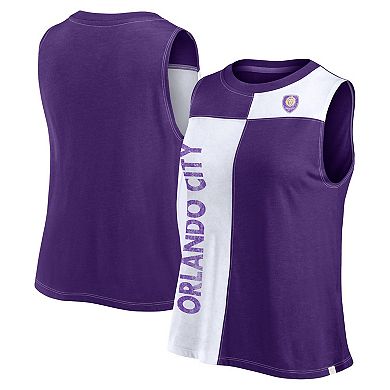 Women's Fanatics Branded Purple Orlando City SC Script Colorblock Tank Top