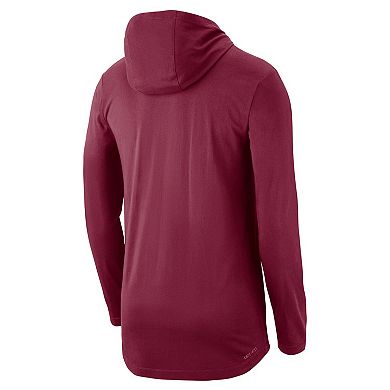 Men's Nike Garnet Florida State Seminoles Campus Performance Long Sleeve Hoodie T-Shirt