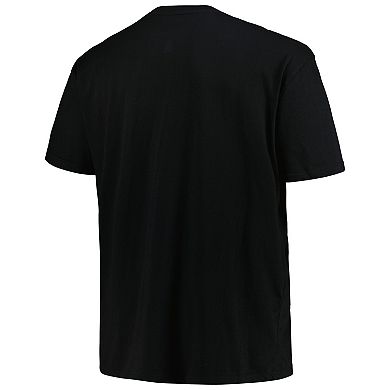 Men's Mitchell & Ness Black Atlanta Hawks Big & Tall Hardwood Classics Vintage Logo T-Shirt