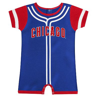 Newborn & Infant Fanatics Branded Royal Chicago Cubs Fast Pitch Romper