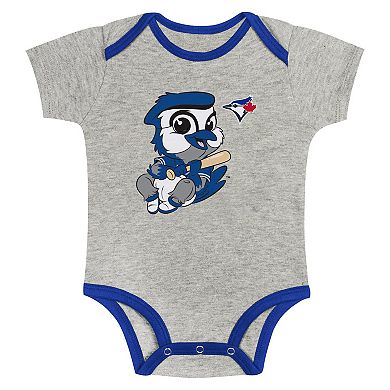 Newborn & Infant Gray/White Toronto Blue Jays Two-Pack Play Ball Bodysuit Set