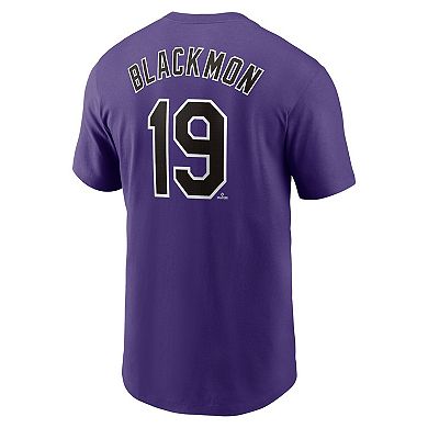 Men's Nike Charlie Blackmon Purple Colorado Rockies Fuse Name & Number T-Shirt
