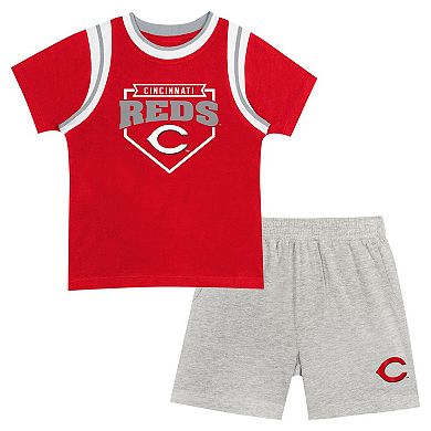 Infant Fanatics Branded Red/Gray Cincinnati Reds Bases Loaded T-Shirt & Shorts Set
