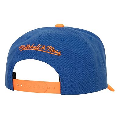 Men's Mitchell & Ness Blue/Orange New York Knicks Soul XL Logo Pro Crown Snapback Hat