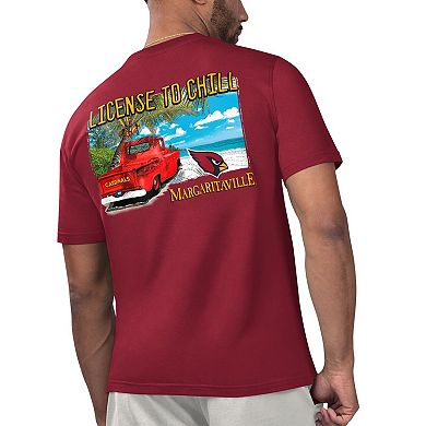 Men's Margaritaville Cardinal Arizona Cardinals Licensed to Chill T-Shirt