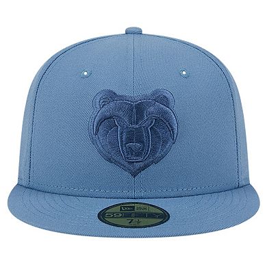 Men's New Era Blue Memphis Grizzlies Color Pack Faded Tonal 59FIFTY Fitted Hat