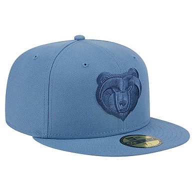 Men's New Era Blue Memphis Grizzlies Color Pack Faded Tonal 59FIFTY Fitted Hat