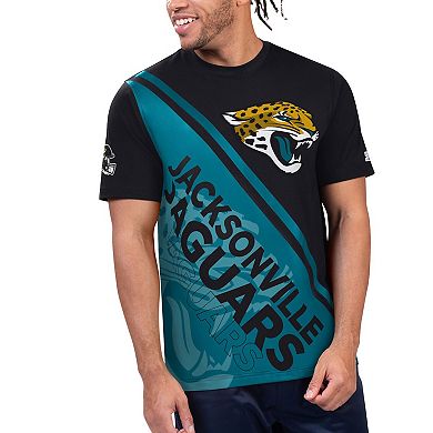 Men's Starter Black/Teal Jacksonville Jaguars Finish Line Extreme Graphic T-Shirt