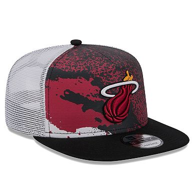 Men's New Era Black Miami Heat Court Sport Speckle 9FIFTY Snapback Hat