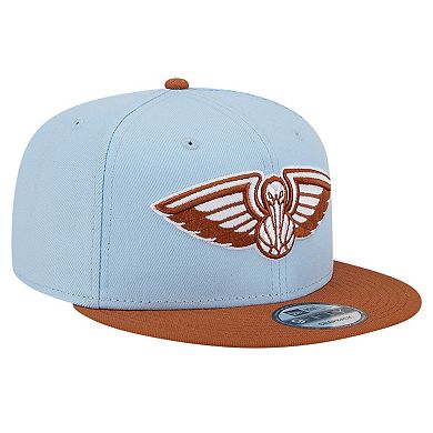 Men's New Era Light Blue/Brown New Orleans Pelicans 2-Tone Color Pack 9FIFTY Snapback Hat