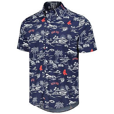 Men's Reyn Spooner Navy Boston Red Sox Cooperstown Collection Kekai Button-Down Shirt