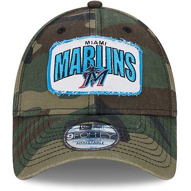 Men's New Era Camo Miami Marlins Gameday 9FORTY Adjustable Hat