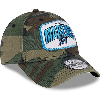 Men's New Era Camo Miami Marlins Gameday 9FORTY Adjustable Hat