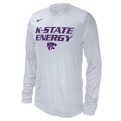 Unisex Nike  White Kansas State Wildcats 2024 On-Court Bench Long Sleeve T-Shirt