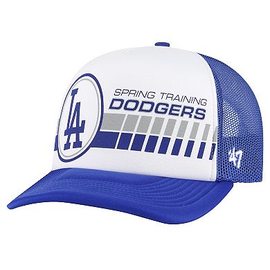 Men's '47  White/Royal Los Angeles Dodgers 2024 Spring Training Foam Trucker Adjustable Hat