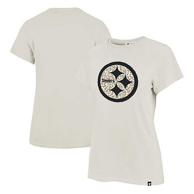 Women's '47 Cream Pittsburgh Steelers Panthera Frankie T-Shirt