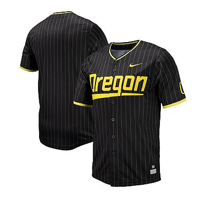 Men's Nike Black Oregon Ducks Pinstripe Replica Baseball Jersey