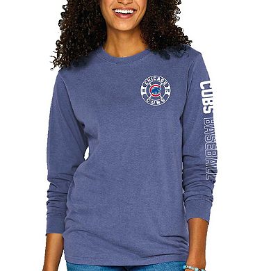 Women's Soft as a Grape Royal Chicago Cubs Pigment-Dyed Long Sleeve T-Shirt
