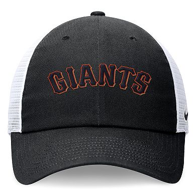 Men's Nike Black San Francisco Giants Evergreen Wordmark Trucker Adjustable Hat