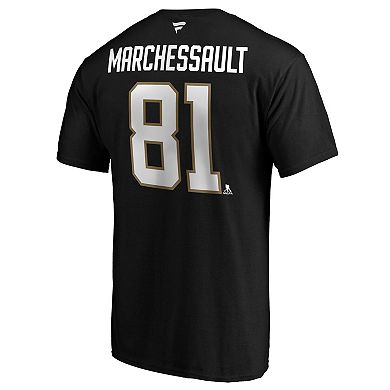 Men's Fanatics Branded Jonathan Marchessault Black Vegas Golden Knights Authentic Stack Name & Number Team T-Shirt