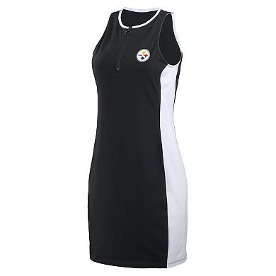 Women's WEAR by Erin Andrews Black Pittsburgh Steelers Bodyframing Tank Top Dress