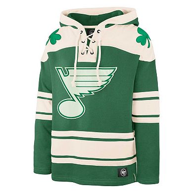 Men's '47 Kelly Green St. Louis Blues St. Patrick's Day Superior Lacer Pullover Hoodie