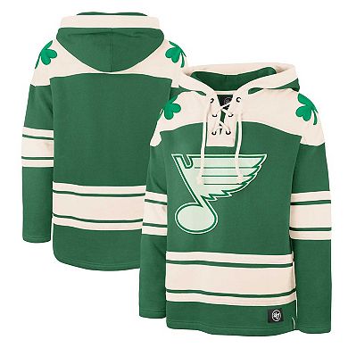 Men's '47 Kelly Green St. Louis Blues St. Patrick's Day Superior Lacer Pullover Hoodie