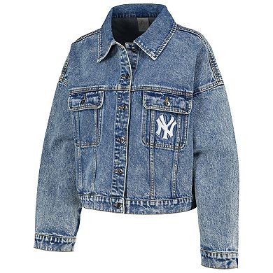 Women's G-III 4Her by Carl Banks New York Yankees Victory Oversized Button-Up Denim Jacket