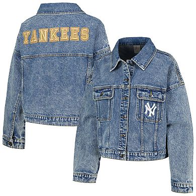 Women's G-III 4Her by Carl Banks New York Yankees Victory Oversized Button-Up Denim Jacket