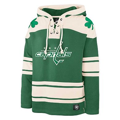 Men's '47 Kelly Green Washington Capitals St. Patrick's Day Superior Lacer Pullover Hoodie