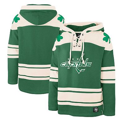 Men's '47 Kelly Green Washington Capitals St. Patrick's Day Superior Lacer Pullover Hoodie